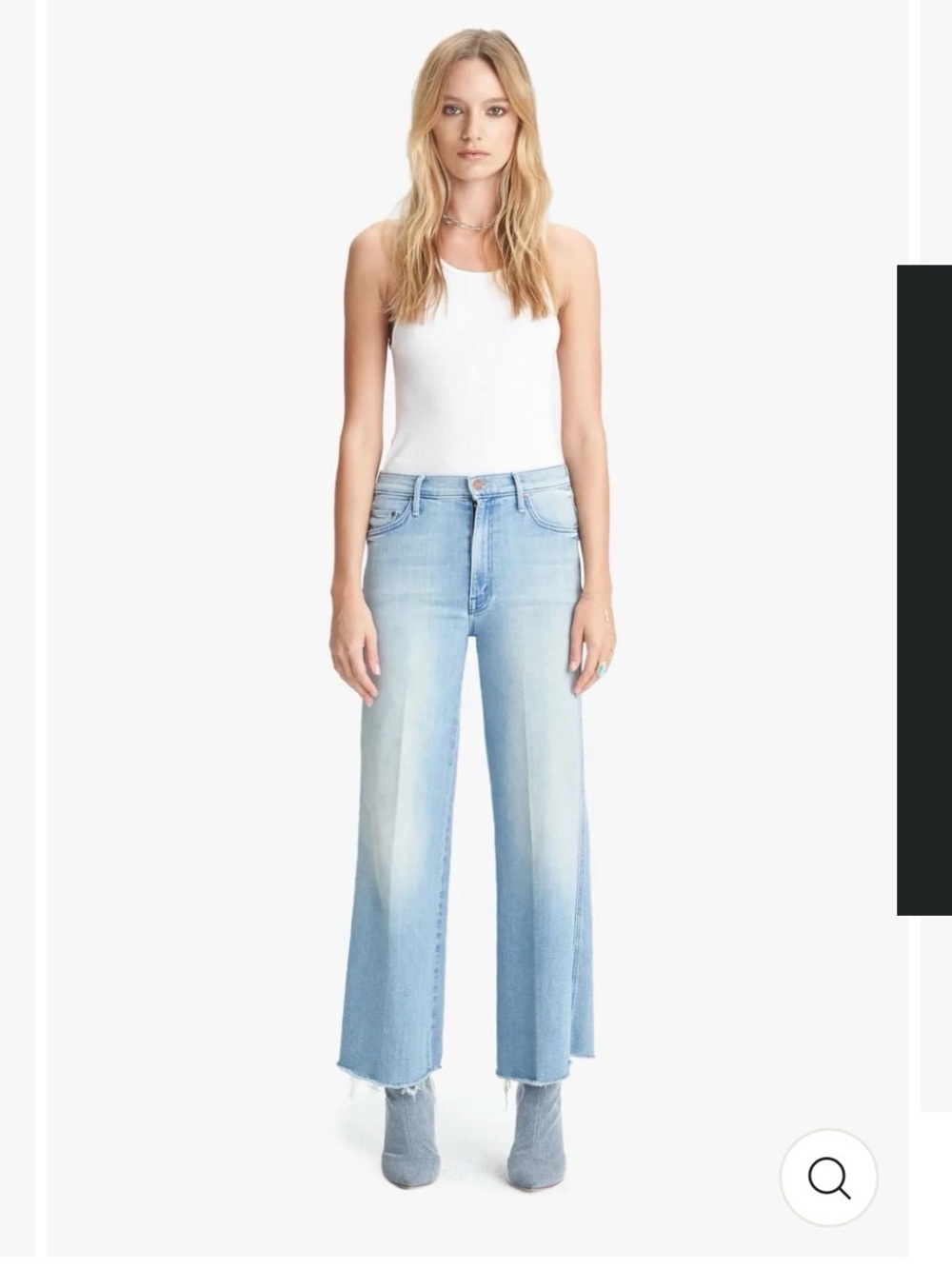 Mother sunburstLight Blue Wide-Leg High-Rise Jeans